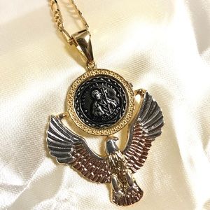 18k Gold Filled Saint Jude Eagle Necklace